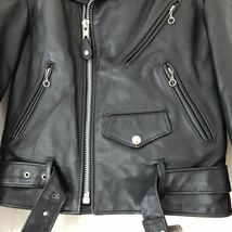 (k) schott ショット 613NS ワンスター ダブル ライダースジャケット サイズ34 60年代 黒タグ 復刻モデル ARROW LEATHERCARE レザー _画像6