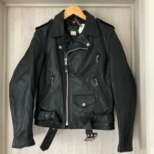 (k) schott ショット 613NS ワンスター ダブル ライダースジャケット サイズ34 60年代 黒タグ 復刻モデル ARROW LEATHERCARE レザー 