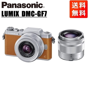 パナソニック Panasonic ルミックス DMC-GF7 12-32mm 35-100mm ダブルズームキット ブラウン ミラーレス一眼 カメラ 中古