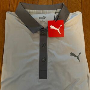 半袖ポロシャツ ／PUMA ／未使用／タグ付／XXL／ゴルフ ／身幅58／着丈73／プーマ／グレー