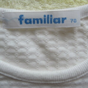 ファミリア★familiar★可愛い半袖Tシャツ★70★袖口は定番チェック★苺★いちごやファミちゃんの画像3