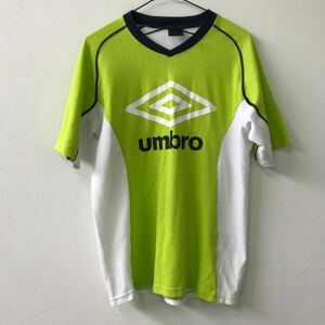 SK270 スポーツウェア　半袖 黄緑　umbro M プラシャツ　ライムグリーン