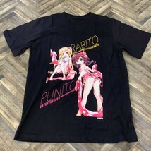 ヤM2455 ブラック サイズ不明 らぶらぶアイドル ぷにとー＆らびとー　Tシャツ_画像1