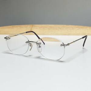 ◆PARIS MIKI パリミキ K18使用 眼鏡フレーム ツーポイント 縁無し メガネ 高級 750 AU-132 ブリッジ18mm テンプル135mm