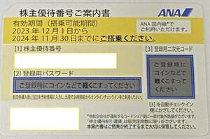 ★全日空 ANA株主優待券 １枚　有効期限は2024年11月30日★