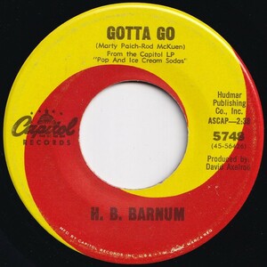 H.B. Barnum Gotta Go / Nobody Wants To Hear Nobody's Troubles Capitol US 5748 206664 SOUL ソウル レコード 7インチ 45