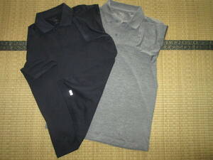 ★ユニクロ 半袖 ポロシャツ 2枚 ネイビー グレー M★UNIQLO 145054 445174