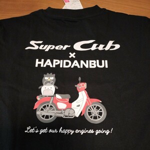 未使用 HONDA/ホンダ スーパーカブ 半袖Tシャツ Mサイズ 黒 バイク/オートバイ はぴだんぶい サンリオ コラボ　HAPIDANBI