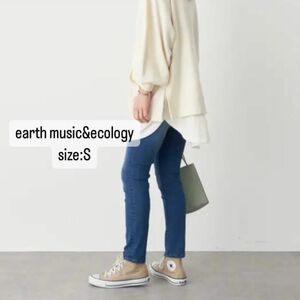 earth music&ecology デニムスキニーパンツ　ストレッチ　インディゴ　Sサイズ　