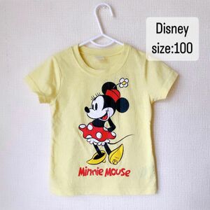 Disney ディズニー　キッズ　子供服　ミニーちゃん　半袖　黄色　イエロー　100