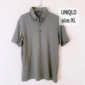 UNIQLO ユニクロ　エアリズム　AIRism ポロシャツ　グリーン　カーキ　半袖　XL 413441