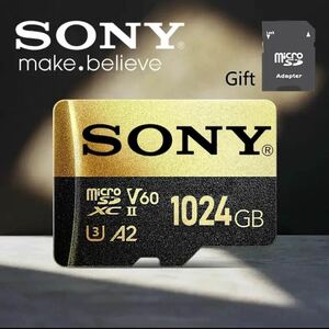 大容量！！　4個セット microSD SONY 1TB (1024) 防水　V60 A2 SD カードアダプターセット　マイクロSDカード 数量限定！！