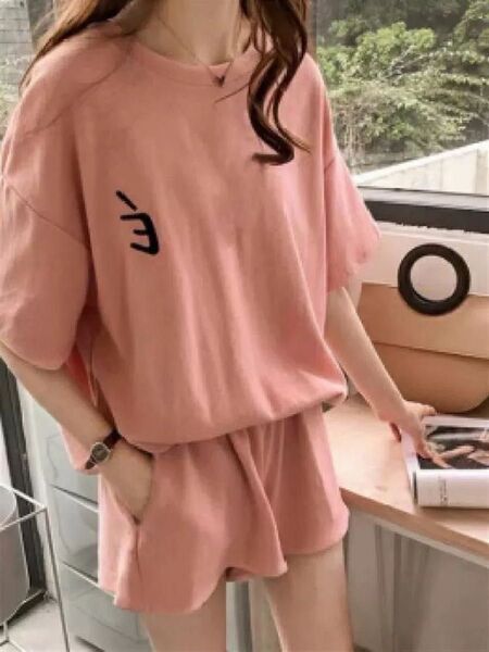 Tシャツ パンツ夏ジャージ上下セセットアップ レディーススウェットセット