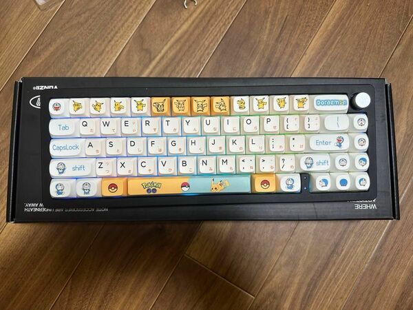 ゲーミング キーボード　アルミボーディ ドラえもん　ピカチュウ　PBTキーキャップ