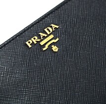 プラダ PRADA L字ファスナー 二つ折り コンパクト財布 サフィアーノレザー ネイビー 【64556】_画像4