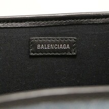 バレンシアガ BALENCIAGA ネイビーカバス スモール 2WAYバッグ コーティングデニム 【65027】_画像8