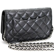 シャネル CHANEL マトラッセ チェーンウォレット ラム 黒 S金具 【65246】_画像2