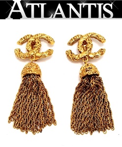 [ wide tail shop ] Chanel CHANEL fringe earrings 93A [10862]