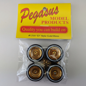 Pegasus 1/24 1/25 D Style Gold Rims ( Lowrider / wire wheel / Gold / Deighton ) #1310 (Pegasus hobbies/ Pegasus hobby ) ②