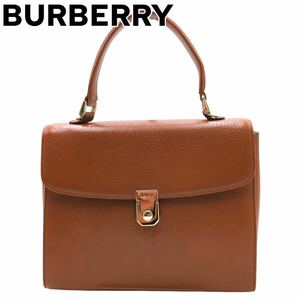  хорошая вещь Burberrys Burberry кожа ручная сумочка заслонка Brown 