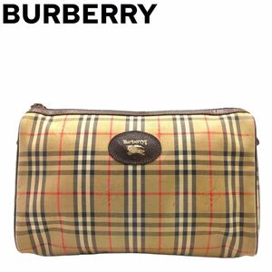  прекрасный товар Burberry Burberry noba проверка клатч тень шланг Burberrys ручная сумочка парусина кожа сумка 