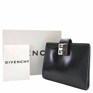 未使用級♪ GIVENCHY 二つ折り　財布　4Gロゴ　レザー　コンパクト　黒　ブラック コンパクト　ウォレット　現行モデル