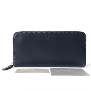 【新品】マーガレットハウエル エージングエフェクト ラウンド 長財布 ネイビー ラウンドジップ ラウンドファスナー長財布 レザー