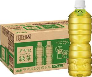 アサヒ飲料 「アサヒ 緑茶」 ラベルレスボトル 630ml×24本