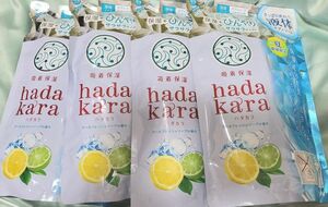 hadakara　ハダカラ　液体　ボディソープ　クールフレッシュソープの香り　詰め替え　4個セット　保湿　ひんやり　吸着保湿