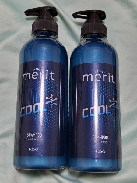 花王　merit　メリット　COOL　クール　シャンプー　425ml　本体　ポンプ　2本セット　リフレッシュミントの香り