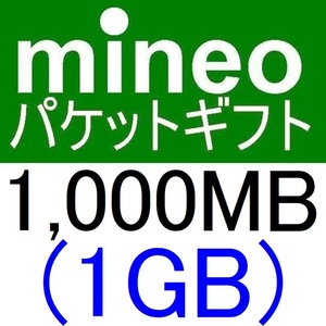 mineoパケットギフト1000MB(1GB)【マイネオパケットギフト、クーポン利用、PayPayポイント消化、PayPayポイント消費、スマホ】