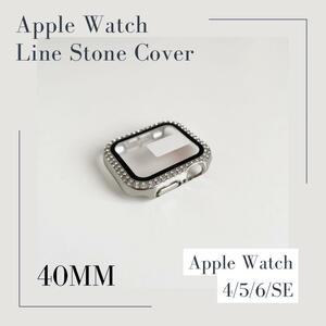 Apple Watch 40mm キラキラ　ケース フィルム一体型 シルバー