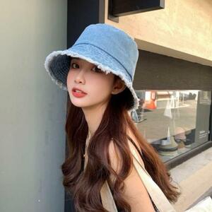デニム　バケットハット バケハ　帽子　おしゃれ　韓国　ハット　可愛い　紫外線　UVカット　UV対策　夏　日焼け　紫外線対策