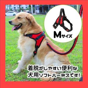 【新品未使用】ペット 犬用品 簡単着脱 散歩 犬 ハーネス ベスト型 メッシュ ソフト 通気性 便利 安心 黒 赤 シンプル リード 