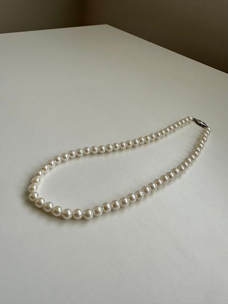 パール調ネックレス パール アクセサリー ホワイトパール風 ネックレス 留め具