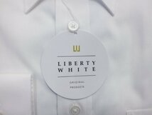 【LIBERTY WHITE】リバティホワイト・ レギュラーカラー・綿高率混形態安定長袖シャツ・普通体・白無地・襟回り43㎝-裄丈80㎝_画像4