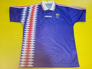 Adidas当時品94-95Hフランス代表半袖ユニフォーム　カントナジダン