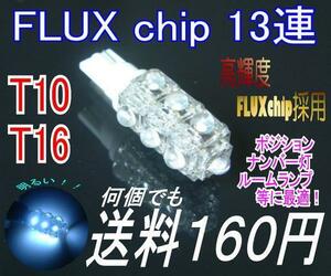 【みねや】T10/16 ウエッジ★FLUX chip 13連 LED★送料160円！