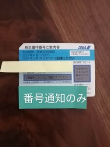 番号通知のみ ANA 株主優待券2024/5/31まで 1枚 b