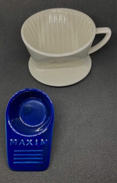 カリタ Kalita コーヒー ドリッパー 陶器製 1~2人用 ホワイト 101 ／ マキシム MAXIM 陶器製計量スプーン付き