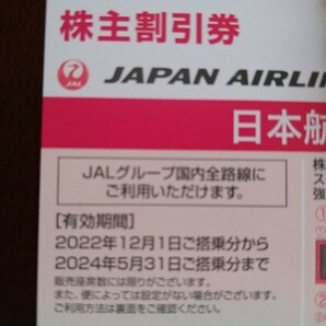 即決 日本航空 JAL 株主優待券 1枚 2024年5月末まで 番号通知のみの画像2