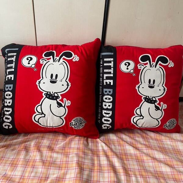 リトルボブドッグ LITTLE BOB DOG 1988年 クッション 当時物 レトロ SUNWARD 2個セット レア 貴重