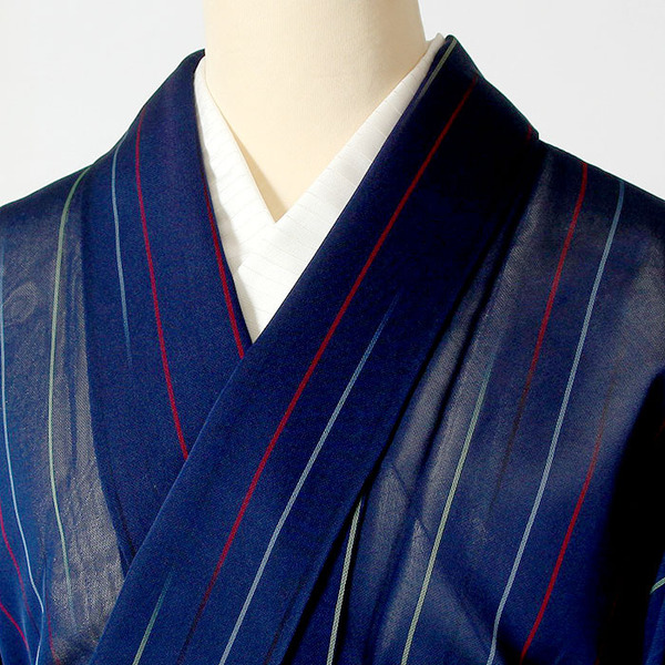 ■7169■ 夏着物 紗 正絹小紋 変り縞 美品