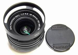 smc PENTAX-DA L 1:4-5.6 18-50mm DC WR RE LENS front * rear lens cap, with a hood 