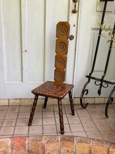 イギリスアンティーク　スピニングチェア【43-467】糸紡ぎ用椅子　Spinning chair　花台　店舗什器　飾り椅子　椅子　イス