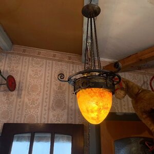 フランスアンティーク　アールヌーボーハンギングランプ【R40-S1】吊り下げ照明　ペンダントライト　店舗照明　天井照明