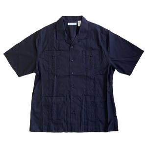 CUBAVERA キューバベラ　キューバシャツ　ブラック　Lサイズ　 AUTHENTIC EMBROIDERED GUAYABERA SHIRT