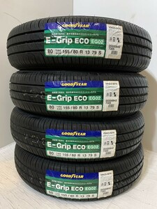 [ free shipping ] unused summer tire 4 pcs set 155/80R13 79S(SGY180-2)GOODYEAR E-Grip ECO EG02 155/80/13 2020~2021