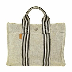 ★E2083 エルメス フールトゥ PM トワルアッシュ ハンドバッグ グレー系 HERMES メンズ レディース★