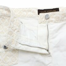 ★E2037 美品!! ルイヴィトン モノグラム デニム コットン ショートパンツ サイズ38 ホワイト LOUIS VUITTON レディース★_画像5